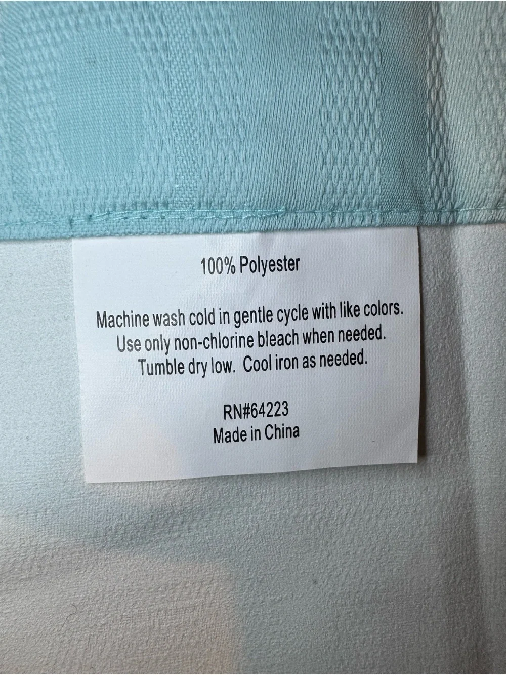 Light Blue Geometric Curtain Panel with blackout fabric